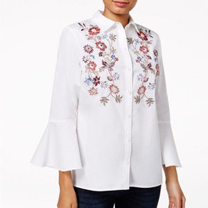 Charter Club Cotton Embroidered Shirt Relaxed Fit